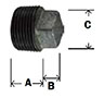 GB Malleable Square Head Plug Diagram